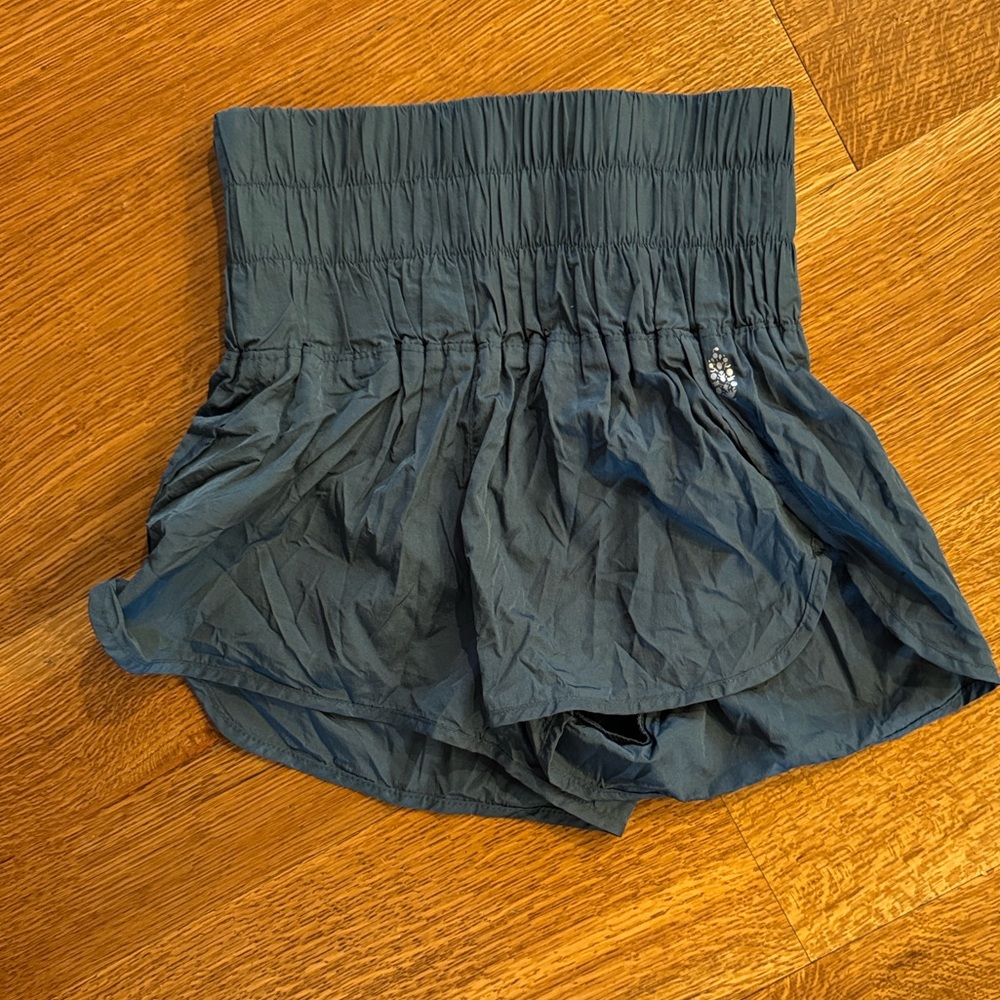 Free People Dark Green High-Waisted Shorts